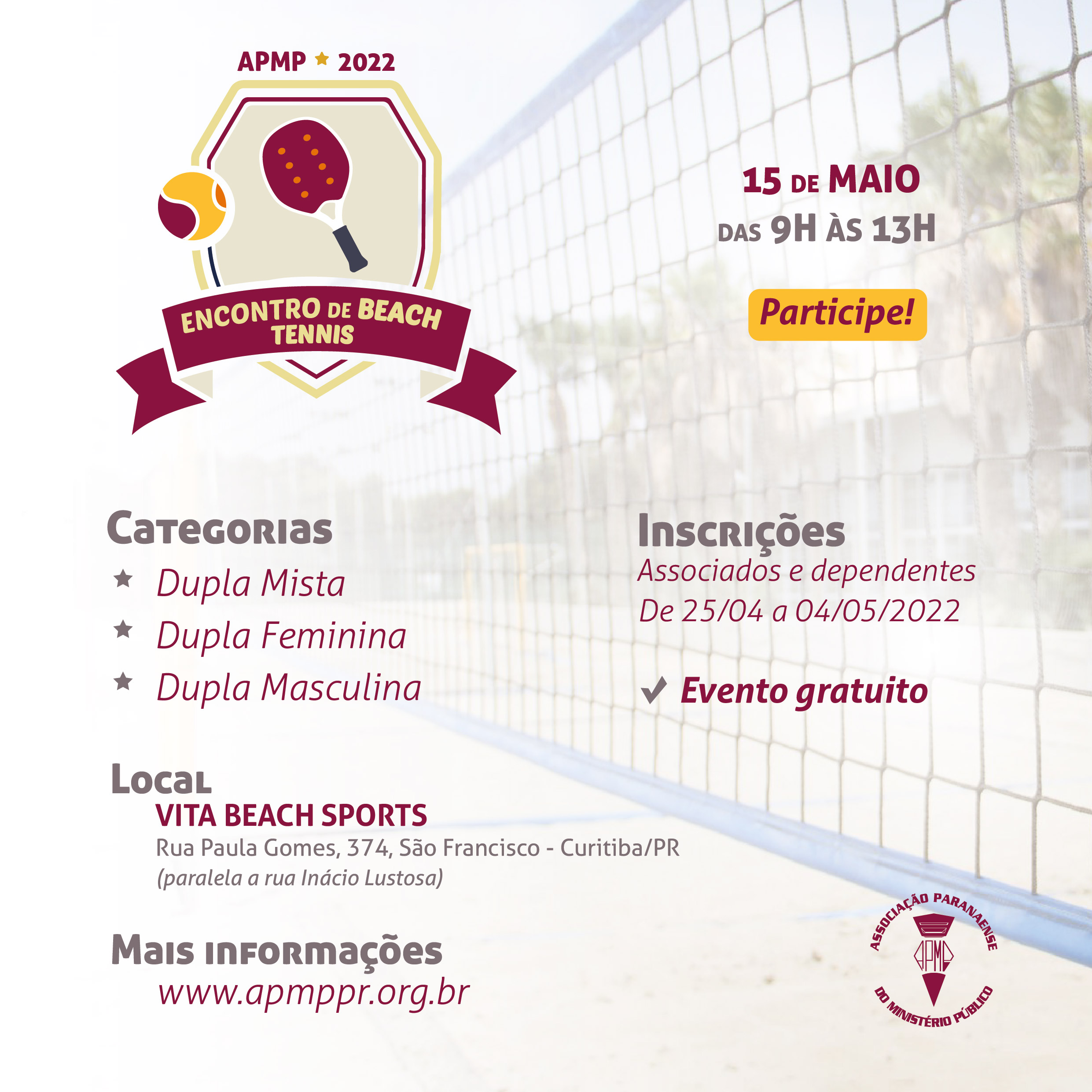 Inscrições abertas para 1ª Etapa do Torneio de Tênis da APMP - Notícias -  APMP
