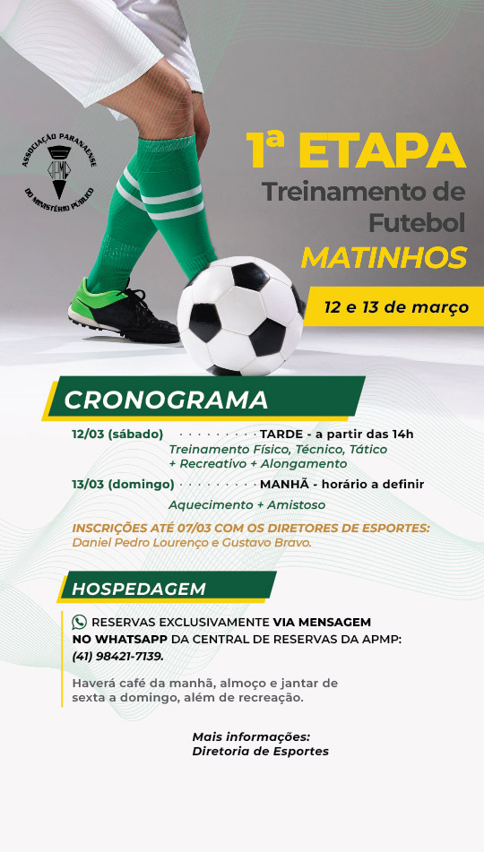 Torneio Estadual de Futebol em Matinhos ocorrerá nos dias 04 e 05 de  dezembro - Notícias - APMP
